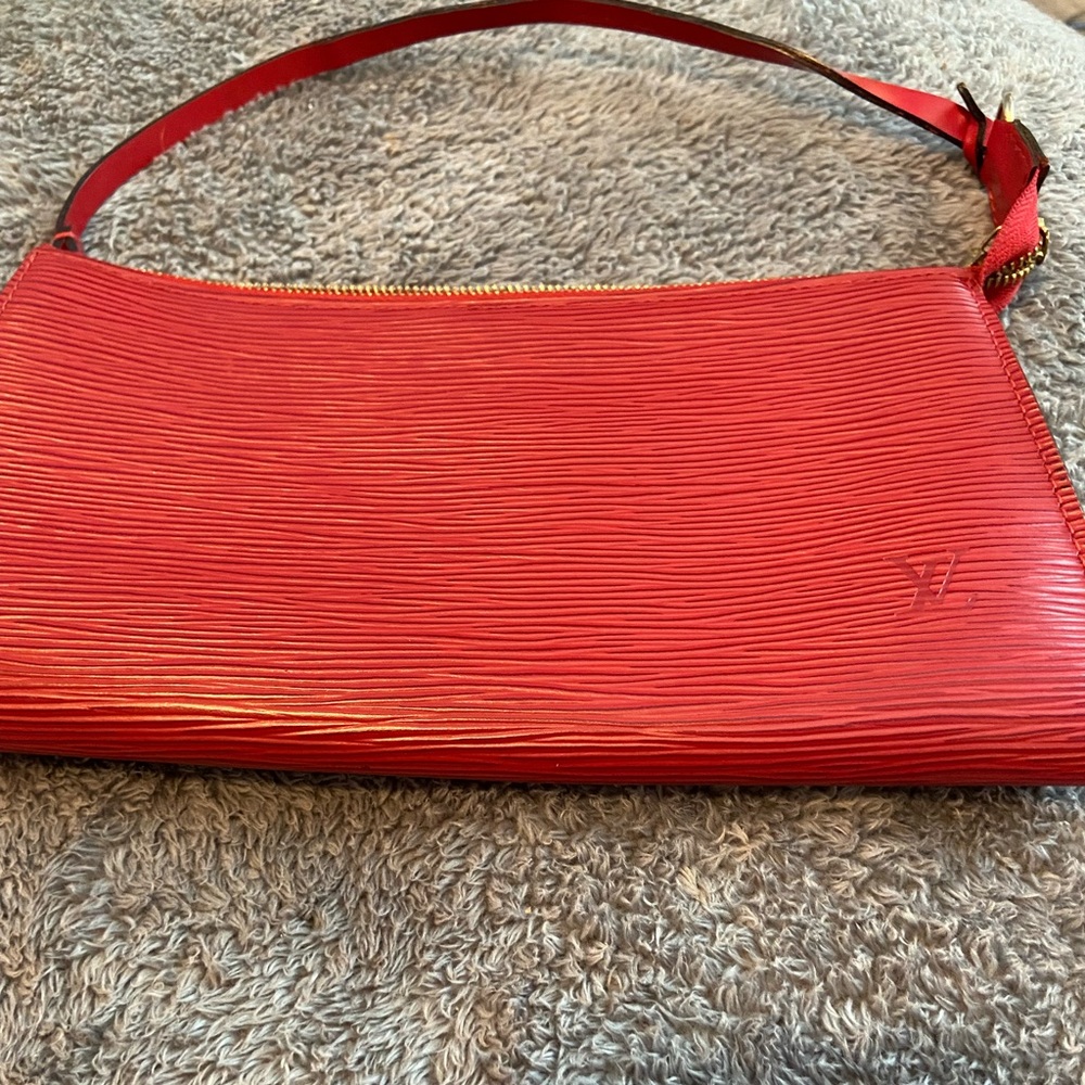 LV Red Epi Leather Pochette